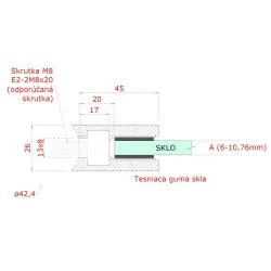 Svorka skla 6 - 10,76 mm na trubku ø 42,4 mm, AISI 316 Svorka skla 6 - 10,76 mm na trubku ø 42,4 mm, AISI 316